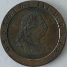 HALFPENCE 1797  GEORGE III PATTERN IN COPPER BY KUCHLER. BMC 1157. RARE. FDC