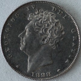 SIXPENCES 1828  GEORGE IV SCARCE            NUNC T.