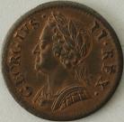 FARTHINGS 1754  GEORGE II VERY RARE GRADE. MINT STATE UNC LUS.