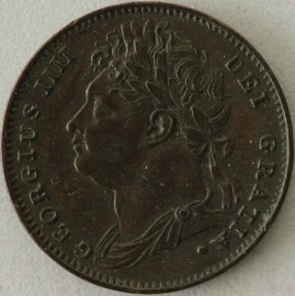 FARTHINGS 1822  GEORGE IV D OVER D IN DEF GVF