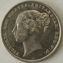 SHILLINGS 1841  VICTORIA RARE. BRIGHT GVF