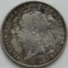 SIXPENCES 1860  VICTORIA SCARCE - PATCHY TONING F/NF