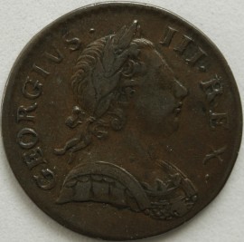 HALFPENCE 1772  GEORGE III  GVF