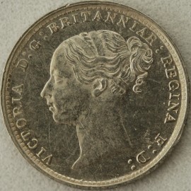 THREEPENCES SILVER 1884  VICTORIA  BU