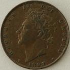 FARTHINGS 1827  GEORGE IV SCARCE VF