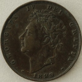 FARTHINGS 1829  GEORGE IV SCARCE NVF