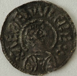 KINGS OF WESSEX 839 -858 AETHELWULF PENNY. PHASE IV. CANTERBURY. WERMUND. VERMY. ND. MO. N.E.T.A. ON LARGE VOIDED CROSS. VERY RARE. LT FLAN WARP. GVF