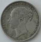 SHILLINGS 1881  VICTORIA LONG LINE VF