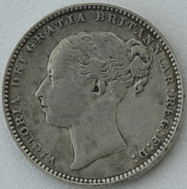 SHILLINGS 1881  VICTORIA LONG LINE VF