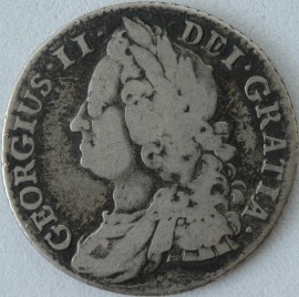 SHILLINGS 1743  GEORGE II ROSES GF