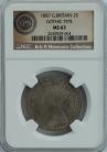 FLORINS 1887  VICTORIA YOUNG HEAD GOTHIC TYPE RARE NGC SLABBED MS63