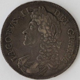 CROWNS 1687  JAMES II 2ND BUST TERTIO GVF/NEF