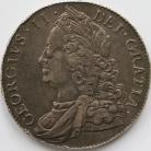 CROWNS 1750  GEORGE II OLD HEAD V QUATRO GVF