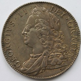 CROWNS 1751  GEORGE II OLD HEAD V QUARTO SCARCE EF/GEF