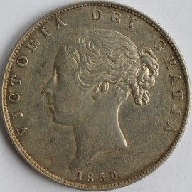 HALF CROWNS 1850  VICTORIA VERY SCARCE GEF