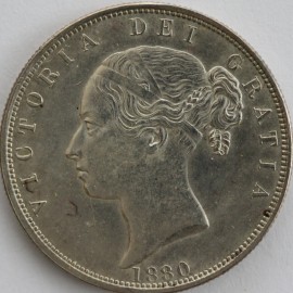 HALF CROWNS 1880  VICTORIA SCARCE GEF