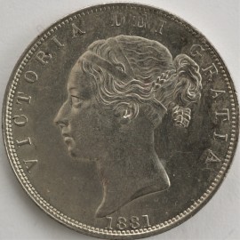 HALF CROWNS 1881  VICTORIA  GEF