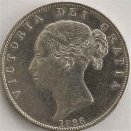 HALF CROWNS 1886  VICTORIA  UNC LUS  