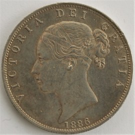 HALF CROWNS 1886  VICTORIA SMALL FLAW NUNC LUS 