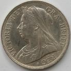 HALF CROWNS 1901  VICTORIA  UNC LUS