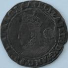 ELIZABETH I 1573  ELIZABETH I SIXPENCE. 3rd issue. Larger bust with rose and date. MM acorn. GVF