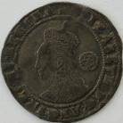 ELIZABETH I 1575  ELIZABETH I SIXPENCE. 3rd issue. Larger bust with rose and date. MM Eglantine. GVF