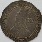 CHARLES I 1646 -1648 CHARLES I SHILLING TOWER MINT UNDER PARLIAMENT GR.H BUST I PELLET STOPS BOTH SIDES REV. SQUARE TOPPED SHIELD MM SCEPTRE GVF