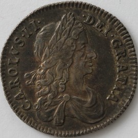 SHILLINGS 1663  CHARLES II 1ST BUST EF