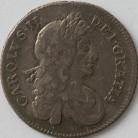 SHILLINGS 1677  CHARLES II 2ND BUST SCARCE NVF/VF