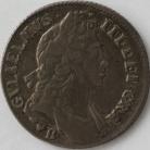 SHILLINGS 1696 B WILLIAM III BRISTOL 1ST BUST SMALL X IN REX VERY SCARCE NVF