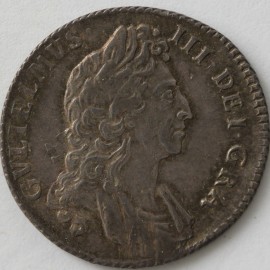 SHILLINGS 1697  WILLIAM III 3RD BUST ESC 1102 NUNC/EF