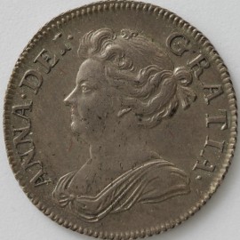 SHILLINGS 1707  ANNE 3RD BUST PLAIN NUNC