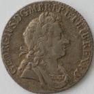 SHILLINGS 1723  GEORGE I ROSES & PLUMES 2ND BUST RARE GVF