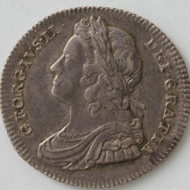 SHILLINGS 1727  GEORGE II ROSES AND PLUMES RARE  NEF/EF