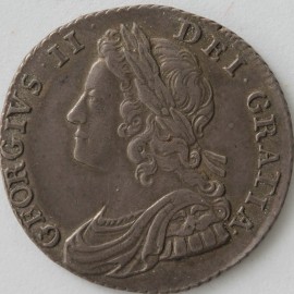 SHILLINGS 1736  GEORGE II ROSES & PLUMES  GVF