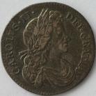 SIXPENCES 1675  CHARLES II 5 OVER 4 SCARCE VF