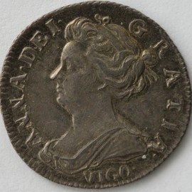 SIXPENCES 1703  ANNE VIGO SCARCE GEF