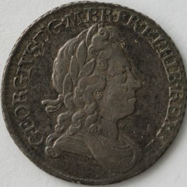 SIXPENCES 1720  GEORGE I ROSES AND PLUMES VERY SCARCE  GVF
