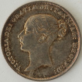 SIXPENCES 1858  VICTORIA 8 OVER 8 GEF