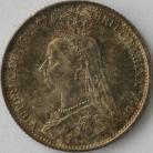 SIXPENCES 1887  VICTORIA JUBILEE HEAD WITHDRAWN UNC.T.