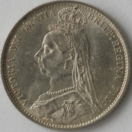 SIXPENCES 1888  VICTORIA  BU