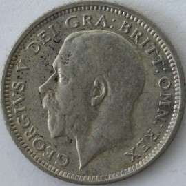 SIXPENCES 1925  GEORGE V WIDE RIM GEF