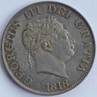 HALF CROWNS 1818  GEORGE III PROOF LIKE FIELDS ON OBVERSE GEF