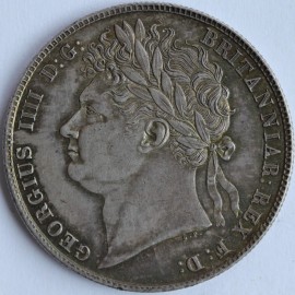 HALF CROWNS 1821  GEORGE IV LAUREATE HEAD EF