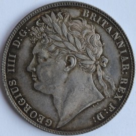 HALF CROWNS 1823  GEORGE IV 1ST BUST 2ND REVERSE SCARCE UNC T