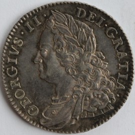 HALF CROWNS 1750  GEORGE II V.QUARTO RARE  GEF