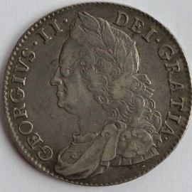 HALF CROWNS 1750  GEORGE II V.QUARTO RARE  VF