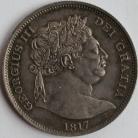 HALF CROWNS 1817  GEORGE III LARGE HEAD ESC 616 GEF