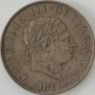 HALF CROWNS 1817  GEORGE III SMALL HEAD NUNC T