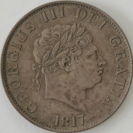 HALF CROWNS 1817  GEORGE III SMALL HEAD NUNC T
